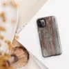 Glossy Rust and Ruin Metal Tough Case for iPhone — heavily rusted metal surface with vertical rust streaks bleeding through