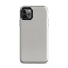 soft crinkled linen fabric texture in muted stone grey with subtle natural fiber detail and organic surface variation on Glossy Stone Linen Texture Tough Case for iPhone - default view