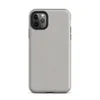 soft crinkled linen fabric texture in muted stone grey with subtle natural fiber detail and organic surface variation on Matte Stone Linen Texture Tough Case for iPhone - default view