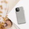 soft crinkled linen fabric texture in muted stone grey with subtle natural fiber detail and organic surface variation on Glossy Stone Linen Texture Tough Case for iPhone - default view