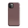 solid deep burgundy canvas-textured surface with a rich wine tone and subtle woven pattern throughout on Glossy Deep Burgundy Solid Tough Case for iPhone - default view