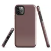 solid deep burgundy canvas-textured surface with a rich wine tone and subtle woven pattern throughout on Glossy Deep Burgundy Solid Tough Case for iPhone - default view