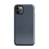 close-up dark navy denim fabric texture with subtle vertical weave grain and muted indigo tones on Glossy Dark Denim Texture Tough Case for iPhone - default view