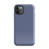 diagonal twill weave pattern in deep navy and slate blue, resembling woven fabric with fine alternating stripes on Glossy Navy Twill Weave Tough Case for iPhone - default view