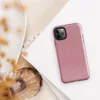 diagonal white pinstripes on a warm muted red background mimicking a woven twill fabric texture on Glossy Classic Red Diagonal Twill Tough Case for iPhone - default view
