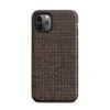 close-up realistic dark brown woven wicker basket weave pattern with interlaced strands and subtle light shading on Matte Dark Woven Wicker Texture Tough Case for iPhone - default view
