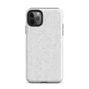 seamless white knit fabric texture with softly repeating tonal snowflake motifs in a light grey on white palette on Matte Winter White Knit Texture Tough Case for iPhone - default view