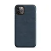 seamless horizontal woven fabric texture in deep navy and slate indigo tones with subtle tonal variation on Matte Deep Navy Textile Tough Case for iPhone - default view