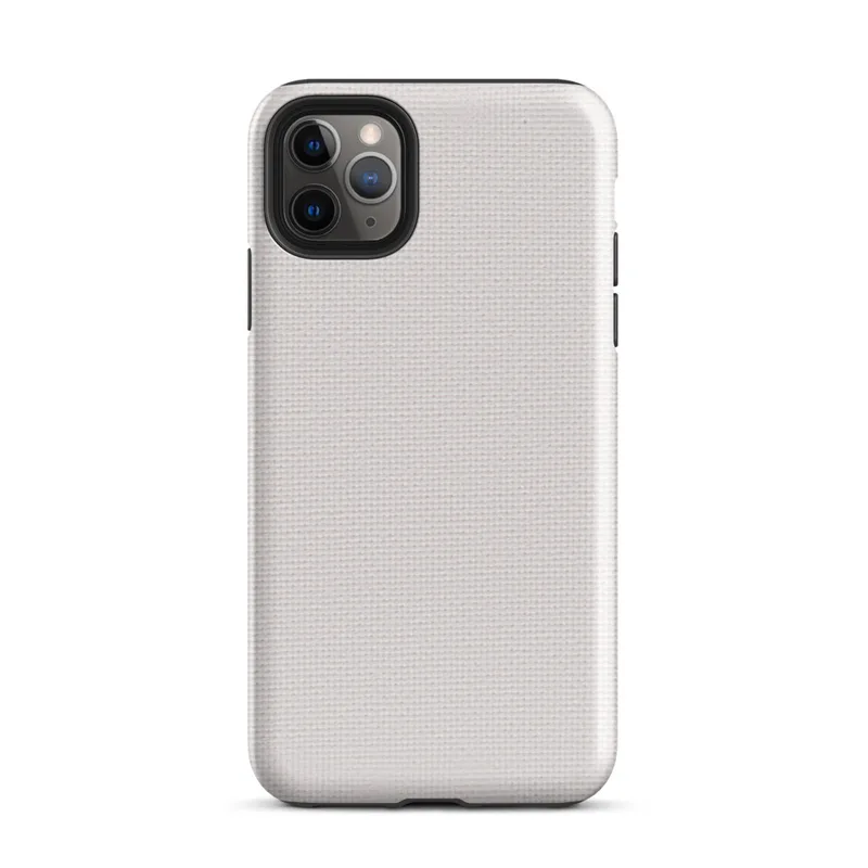 plain soft white woven textile texture with subtle light variation across a clean, uniform surface on Glossy Clean Slate Pure White Tough Case for iPhone - default view