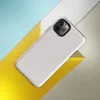 plain soft white woven textile texture with subtle light variation across a clean, uniform surface on Glossy Clean Slate Pure White Tough Case for iPhone - default view