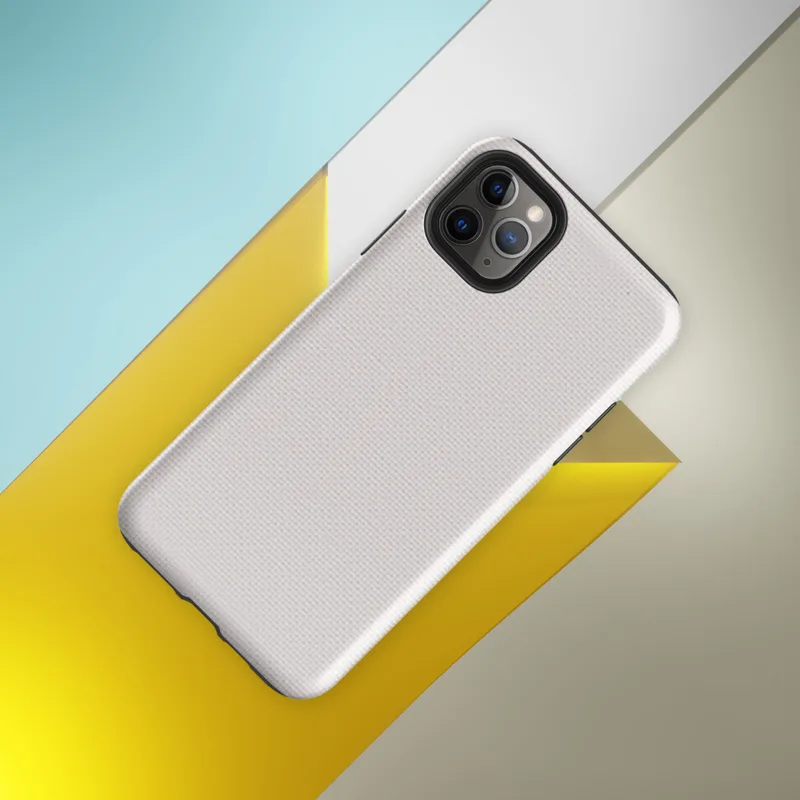 plain soft white woven textile texture with subtle light variation across a clean, uniform surface on Glossy Clean Slate Pure White Tough Case for iPhone - default view
