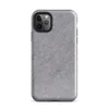 soft heathered gray surface with subtle organic texture variation resembling brushed stone or fine wool in muted silver tones on Glossy Storm Gray Minimalist Shield Tough Case for iPhone - default view