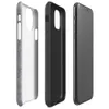 soft heathered gray surface with subtle organic texture variation resembling brushed stone or fine wool in muted silver tones on Glossy Storm Gray Minimalist Shield Tough Case for iPhone - default view