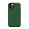 woven linen fabric texture in deep forest green with subtle crosshatch thread variations and tonal depth on Matte Forest Green Linen Texture Tough Case for iPhone - default view