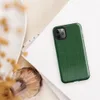 woven linen fabric texture in deep forest green with subtle crosshatch thread variations and tonal depth on Glossy Forest Green Linen Texture Tough Case for iPhone - default view