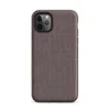 fine dark checkerboard weave pattern in deep charcoal and muted burgundy tones on a near-solid dark background on Matte Dark Woven Texture Classic Tough Case for iPhone - default view