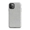 close-up of a light gray ribbed concrete surface with subtle vertical striations and organic weathered variation on Glossy Stone Gray Ribbed Texture Tough Case for iPhone - default view