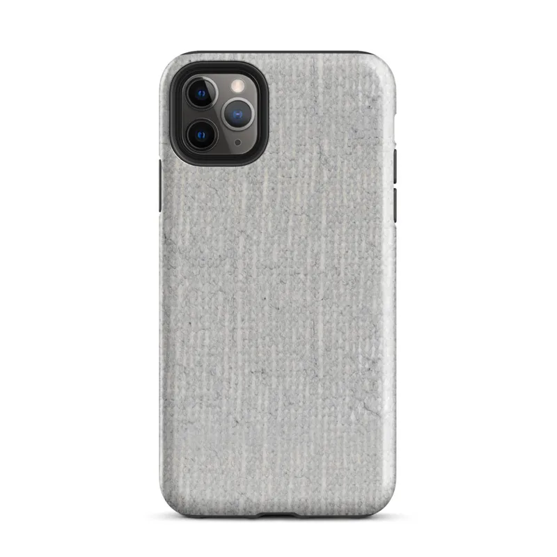 close-up of a light gray ribbed concrete surface with subtle vertical striations and organic weathered variation on Glossy Stone Gray Ribbed Texture Tough Case for iPhone - default view