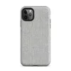 close-up of a light gray ribbed concrete surface with subtle vertical striations and organic weathered variation on Matte Stone Gray Ribbed Texture Tough Case for iPhone - default view