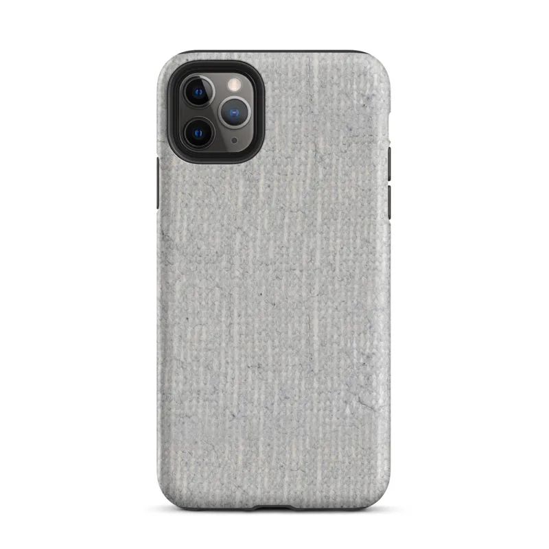 close-up of a light gray ribbed concrete surface with subtle vertical striations and organic weathered variation on Matte Stone Gray Ribbed Texture Tough Case for iPhone - default view