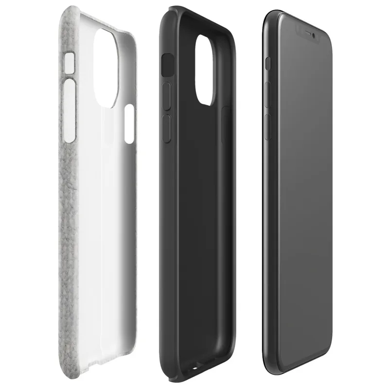 close-up of a light gray ribbed concrete surface with subtle vertical striations and organic weathered variation on Glossy Stone Gray Ribbed Texture Tough Case for iPhone - default view