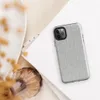 close-up of a light gray ribbed concrete surface with subtle vertical striations and organic weathered variation on Glossy Stone Gray Ribbed Texture Tough Case for iPhone - default view