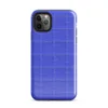 deep royal blue quilted grid pattern with subtle stitched lines forming uniform rectangular panels across the entire surface on Glossy Royal Blue Quilted Grid Tough Case for iPhone - default view