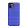 deep royal blue quilted grid pattern with subtle stitched lines forming uniform rectangular panels across the entire surface on Matte Royal Blue Quilted Grid Tough Case for iPhone - default view