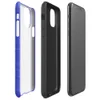 deep royal blue quilted grid pattern with subtle stitched lines forming uniform rectangular panels across the entire surface on Glossy Royal Blue Quilted Grid Tough Case for iPhone - default view