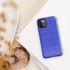 deep royal blue quilted grid pattern with subtle stitched lines forming uniform rectangular panels across the entire surface on Glossy Royal Blue Quilted Grid Tough Case for iPhone - default view