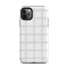 soft white quilted grid pattern with puffed squares and subtle stitched seams on a pale background on Matte Cloud White Quilted Texture Tough Case for iPhone - default view
