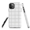soft white quilted grid pattern with puffed squares and subtle stitched seams on a pale background on Glossy Cloud White Quilted Texture Tough Case for iPhone - default view