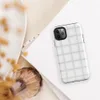 soft white quilted grid pattern with puffed squares and subtle stitched seams on a pale background on Glossy Cloud White Quilted Texture Tough Case for iPhone - default view