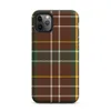 classic tartan plaid pattern in deep burgundy red and hunter green with intersecting white and golden yellow stripes on woven textile texture on Matte Highland Plaid Tough Case for iPhone - default view