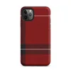 classic red tartan plaid with bold black bands and white pinstripes on a textured crimson background on Matte Highland Red Plaid Tough Case for iPhone - default view