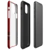 classic red tartan plaid with bold black bands and white pinstripes on a textured crimson background on Glossy Highland Red Plaid Tough Case for iPhone - default view