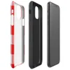 bold red and white large-scale gingham check pattern with woven textile texture on Glossy Classic Red Gingham Tough Case for iPhone - default view