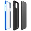 flat solid azure blue with subtle texture variations across the surface on Glossy Azure Blue Solid Tough Case for iPhone - default view