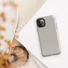 close-up woven fabric texture in warm taupe and cream tones with a fine basket-weave grid pattern on Glossy Woven Linen Texture Tough Case for iPhone - default view
