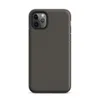 close-up woven textile surface in warm charcoal gray with fine horizontal ribbing and subtle tonal variation on Matte Charcoal Woven Texture Tough Case for iPhone - default view