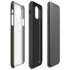 close-up woven textile surface in warm charcoal gray with fine horizontal ribbing and subtle tonal variation on Glossy Charcoal Woven Texture Tough Case for iPhone - default view