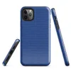 close-up woven textile pattern in deep royal blue with fine horizontal threading and subtle tonal variation on Glossy Royal Blue Woven Texture Tough Case for iPhone - default view