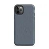 close-up diagonal twill weave of faded blue denim fabric with subtle tonal variation and natural thread texture on Matte Classic Denim Weave Tough Case for iPhone - default view