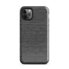 tightly woven horizontal knit stitch pattern in charcoal black and silver grey tones on Glossy Carbon Weave Knit Texture Tough Case for iPhone - default view