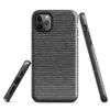 tightly woven horizontal knit stitch pattern in charcoal black and silver grey tones on Glossy Carbon Weave Knit Texture Tough Case for iPhone - default view
