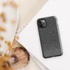 tightly woven horizontal knit stitch pattern in charcoal black and silver grey tones on Glossy Carbon Weave Knit Texture Tough Case for iPhone - default view
