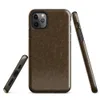 close-up cracked earth texture in deep warm brown with a fine network of lighter tan fissures across the entire surface on Glossy Cracked Earth Terrain Tough Case for iPhone - default view