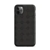 repeating dark charcoal stone tile pattern with octagonal borders and small diamond accents at each grid intersection on Matte Dark Stone Lattice Tough Case for iPhone - default view