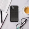 repeating dark charcoal stone tile pattern with octagonal borders and small diamond accents at each grid intersection on Glossy Dark Stone Lattice Tough Case for iPhone - default view