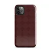 tone-on-tone deep crimson repeating lattice of interlocking circles and diamond accents with a soft textured burgundy background on Glossy Crimson Lattice Elegance Tough Case for iPhone - default view